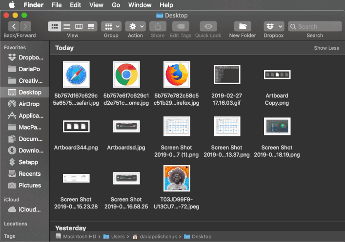 What goes under the app category on mac storage system